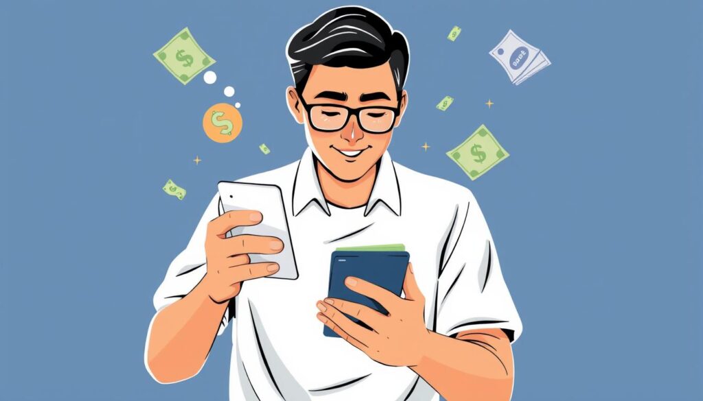 Ilustrasi konsumen cerdas yang menghindari biaya admin tersembunyi Ilustrasi konsumen cerdas yang menghindari biaya admin tersembunyi