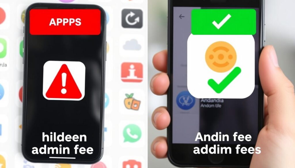 Perbandingan visual platform dengan dan tanpa biaya admin tersembunyi Perbandingan visual platform dengan dan tanpa biaya admin tersembunyi